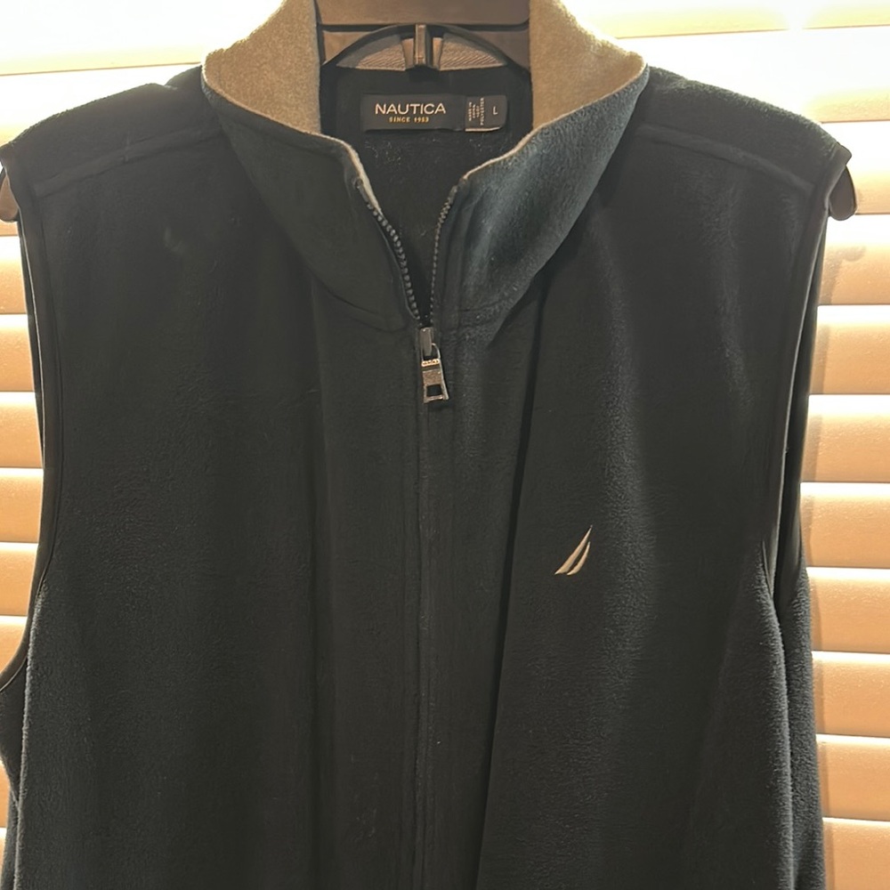 Nautica Men's Black Fleece Vest